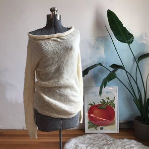 Off-The-Shoulder Open Knit Sweater